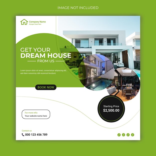 Venta de viviendas inmobiliarias, publicación en las redes sociales o diseño de plantillas de Instagram