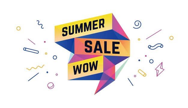 Ventaja de verano 3d venta banner con texto ventaje de verano wow para la motivación de la emoción 3d moderno colorido