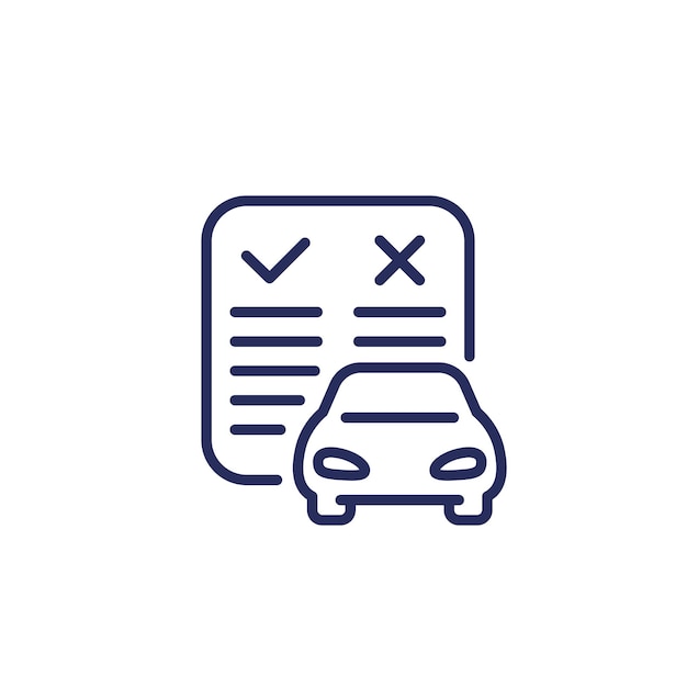 Ventajas y desventajas de un icono de línea de automóviles en blanco