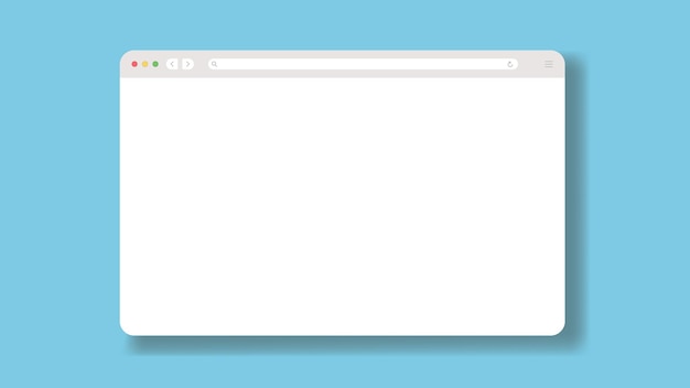 Vector ventana en blanco del navegador aislada en fondo blanco
