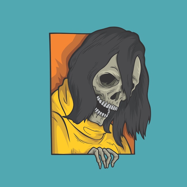 Vector ventana de calavera