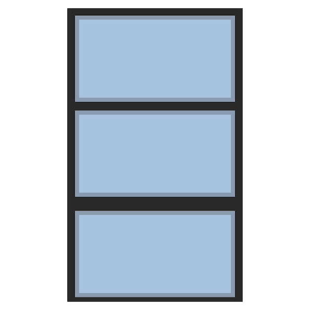 Vector ventana de color rectangular para el hogar aislada sobre fondo blanco clipart