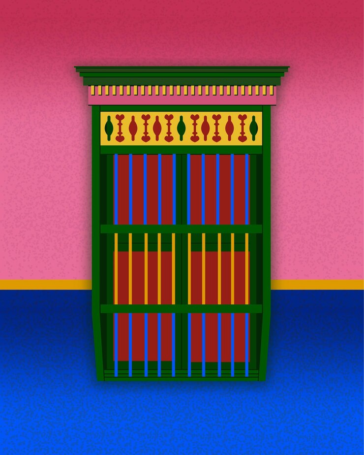 La ventana delantera de la casa colonial de Colombia