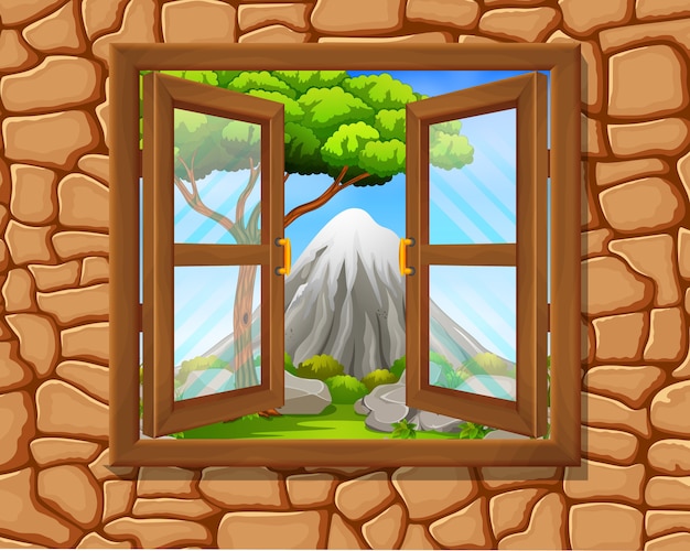Ventana a la escena de la naturaleza