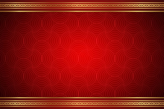ventana de marco de oro rojo de fondo oriental de estilo de año nuevo chino para su plantilla de patrones sin fisuras de área de espacio de texto