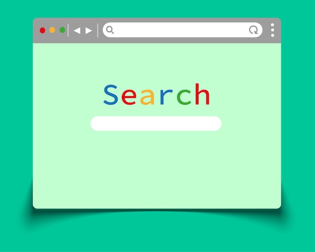 Ventana del navegador abierta en la pc ventana del navegador plantilla de página de internet moderna ventana web motor de búsqueda