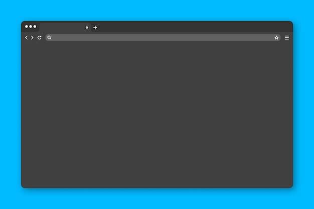 Ventana del navegador web en blanco con barra de herramientas y campo de búsqueda Página de Internet del sitio web moderno en estilo plano Maqueta del navegador para tableta de computadora y teléfono inteligente Ilustración vectorial