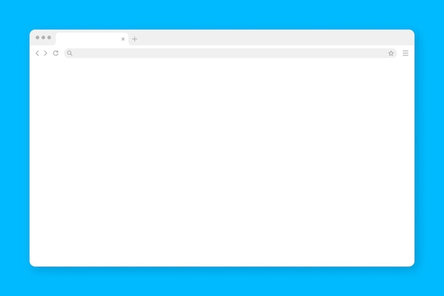 Ventana del navegador web en blanco con barra de herramientas y campo de búsqueda Página de Internet del sitio web moderno en estilo plano Maqueta del navegador para tableta de computadora y teléfono inteligente Ilustración vectorial