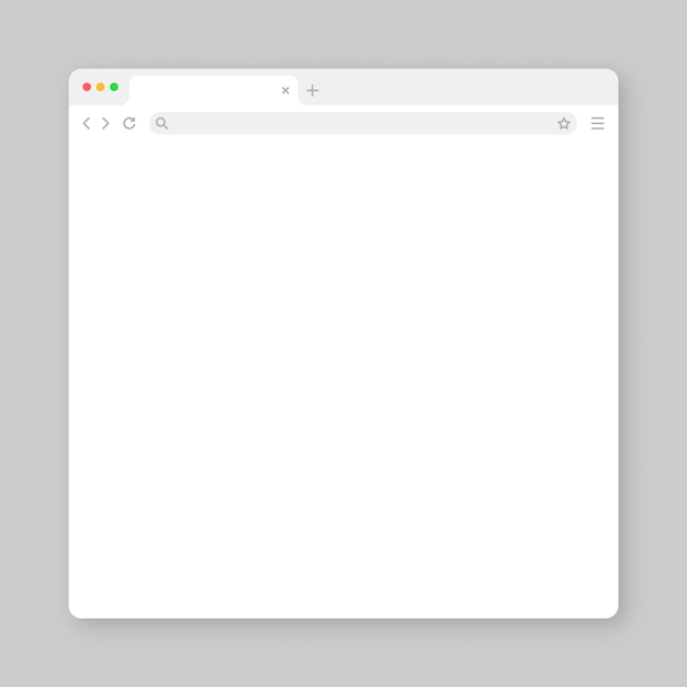 Ventana del navegador web en blanco con barra de herramientas de pestañas y campo de búsqueda Página de Internet del sitio web moderno en estilo plano Maqueta del navegador para tableta de computadora y teléfono inteligente Ilustración vectorial