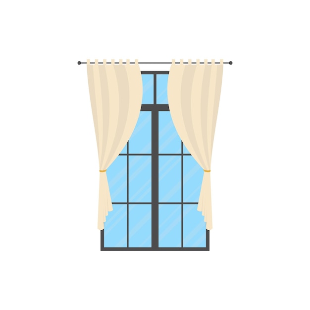 Ventana con persianas Estilo de dibujos animados aislado