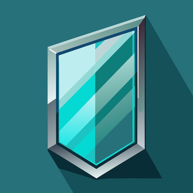 Vector una ventana de vidrio azul con un borde verde y un borde azul