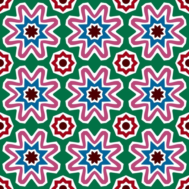 Ventana de vidrio pintado patrón sin costura Fondo mandala de vidrio pintado patrón de medallón de mosaico ilustración de stock vectorial