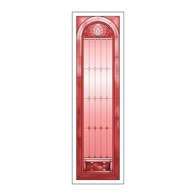 Ventana de vitrales de grado de iglesia Colores de gradiente rojo