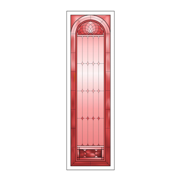 Vector ventana de vitrales de grado de iglesia colores de gradiente rojo