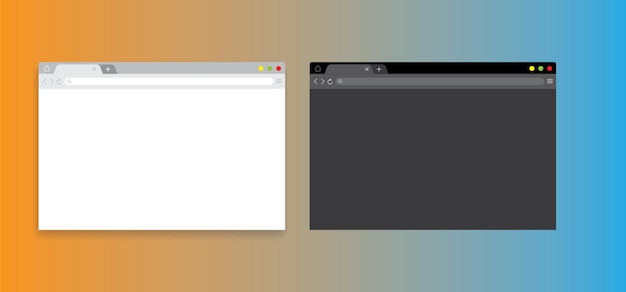 Ventanas en blanco del navegador Mockups del navegador Dimensiones de las tabletas de las computadoras
