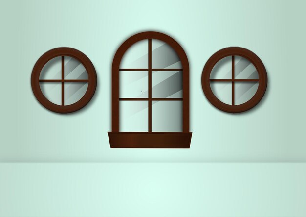 Vector ventanas clásicas 3d