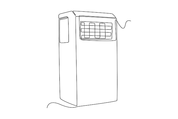 Ventilador de control móvil moderno de dibujo de una sola línea Concepto de electrodomésticos de electricidad Ilustración de vector gráfico de diseño de dibujo de línea continua