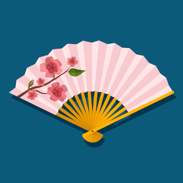 Ventilador de mano con flores de rama de sakura ventilador plegable japonés y chino ventilador tradicional asiático de geishas