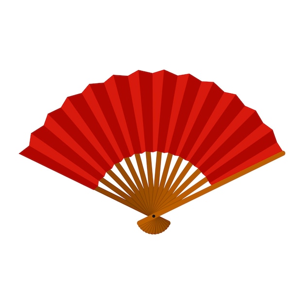 Vector ventilador de mano ventilador plegable chino icono de ventilador de geisha de papel tradicional asiático