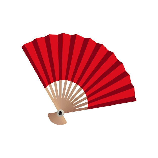 Vector ventilador plegable chino rojo