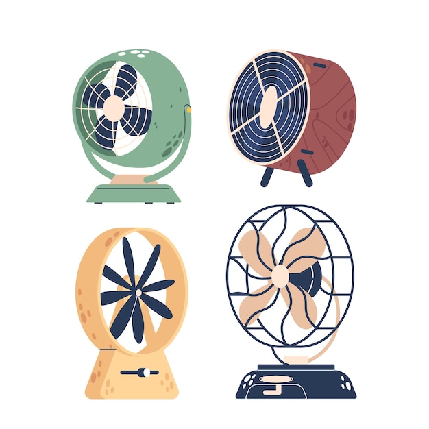 Los ventiladores eléctricos hacen circular el aire usando cuchillas giratorias para enfriar y ventilar los hogares