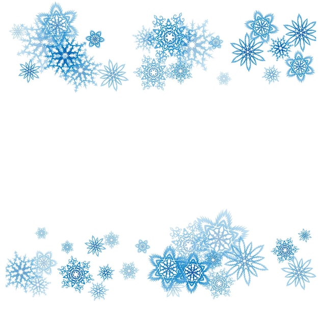 La ventisca de copos de nieve azules de Navidad fluye a la luz