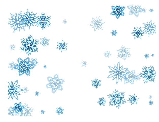 La ventisca de copos de nieve azules de Navidad fluye a la luz