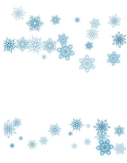 La ventisca de copos de nieve azules de Navidad fluye a la luz