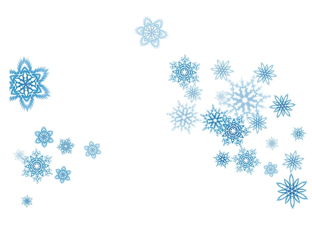 La ventisca de copos de nieve azules de Navidad fluye a la luz