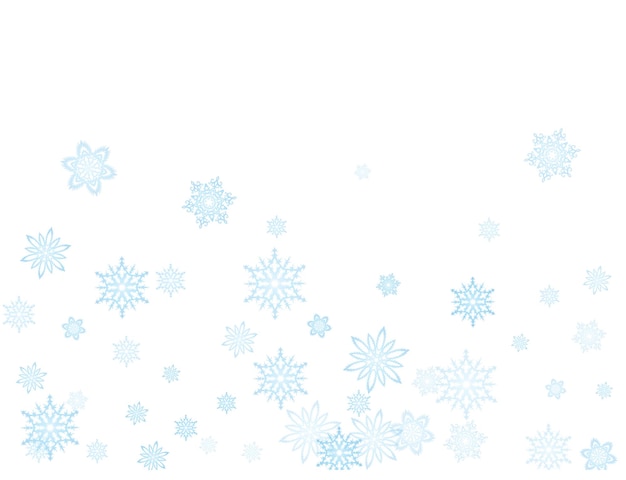 La ventisca de copos de nieve azules de Navidad fluye a la luz
