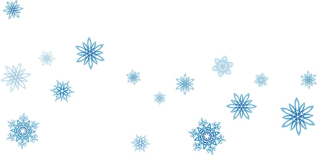 La ventisca de copos de nieve azules de Navidad fluye a la luz