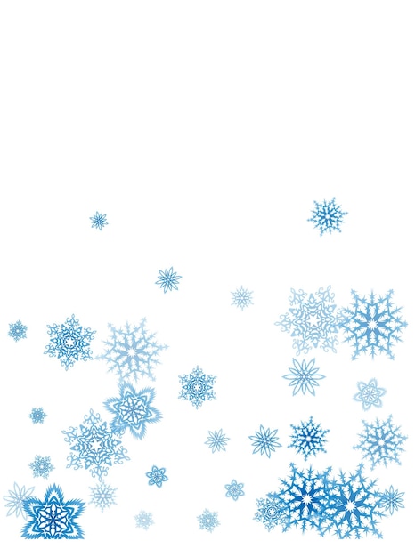 La ventisca de copos de nieve azules de Navidad fluye a la luz