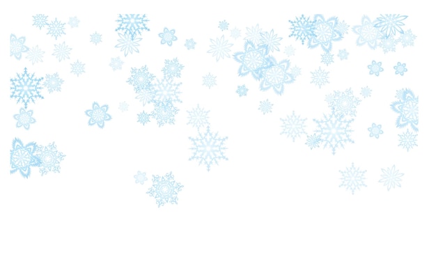 La ventisca de copos de nieve azules de Navidad fluye a la luz