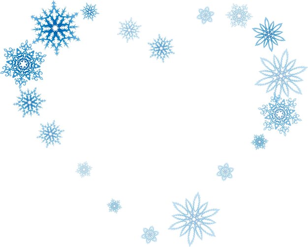 La ventisca de copos de nieve azules de Navidad fluye a la luz