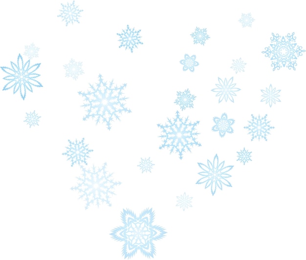 La ventisca de copos de nieve azules de Navidad fluye a la luz