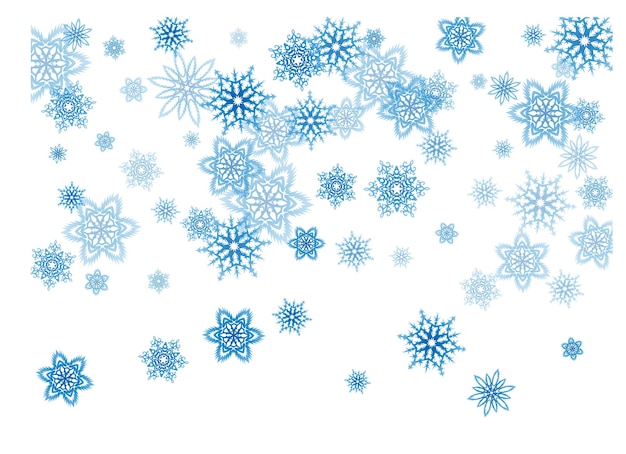 La ventisca de copos de nieve azules de Navidad fluye a la luz