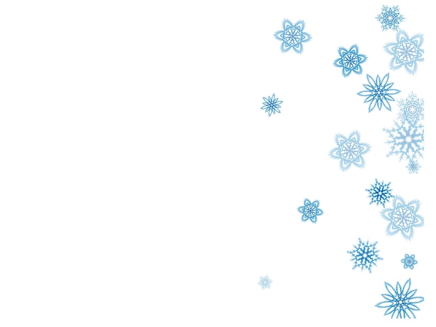 La ventisca de copos de nieve azules de Navidad fluye a la luz