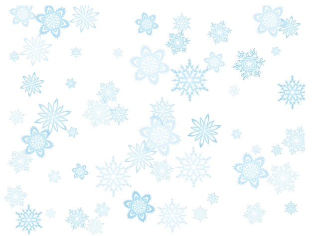 La ventisca de copos de nieve azules de Navidad fluye a la luz