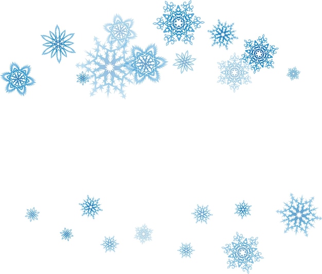La ventisca de copos de nieve azules de Navidad fluye a la luz