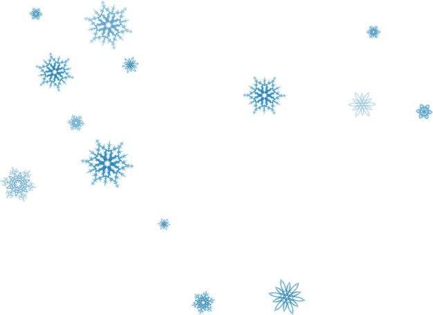 La ventisca de copos de nieve azules de Navidad fluye a la luz