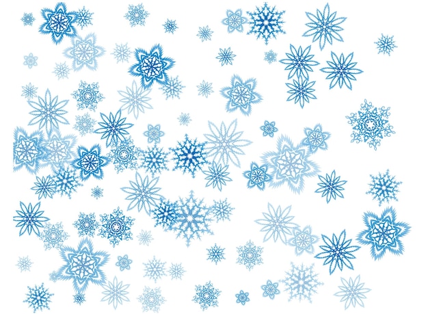 La ventisca de copos de nieve azules de Navidad fluye a la luz