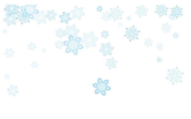La ventisca de copos de nieve azules de Navidad fluye a la luz