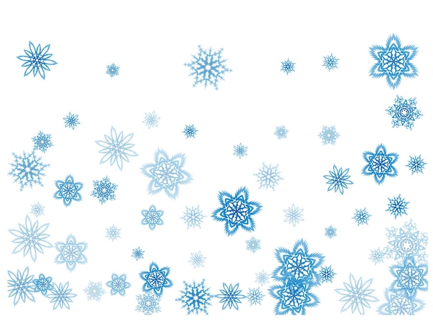 La ventisca de copos de nieve azules de Navidad fluye a la luz