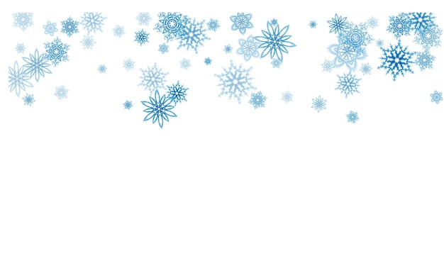 La ventisca de copos de nieve azules de Navidad fluye a la luz