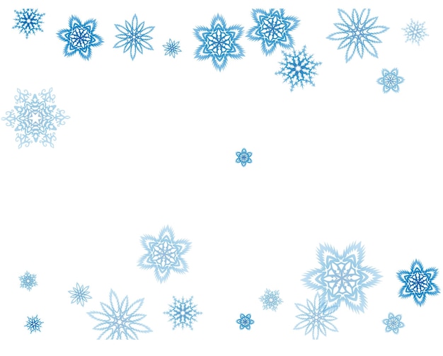 La ventisca de copos de nieve azules de Navidad fluye a la luz