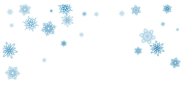La ventisca de copos de nieve azules de Navidad fluye a la luz