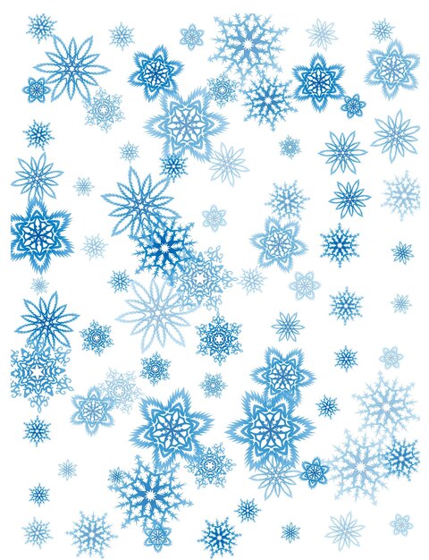 La ventisca de copos de nieve azules de Navidad fluye a la luz