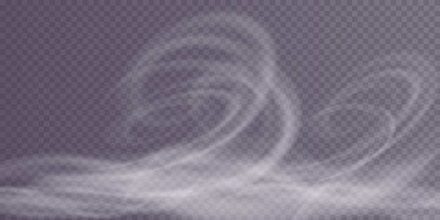 Ventisca de invierno con destellos de nieve sobre un fondo transparente frío viento de invierno frío ilustración de vacaciones de la noche de Navidad