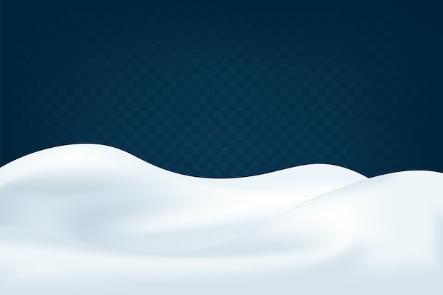 Ventisqueros realistas Fondo abstracto nevado de invierno Paisaje congelado con tapas de nieve Decoración para Navidad o año nuevo Ilustración vectorial