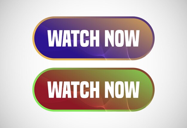 Ver ahora botón Ver ahora banner signo Reproducir video icono vector ilustración